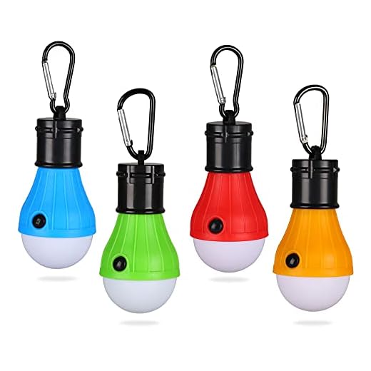 Yizhet Linterna Camping, 4 Piezas Luz Tienda de Campaña 3 Modos Farol Camping LED Impermeable IP65 con Mosquetón Clip Lampara Camping para Acampada, Senderismo, Emergencia Exterior