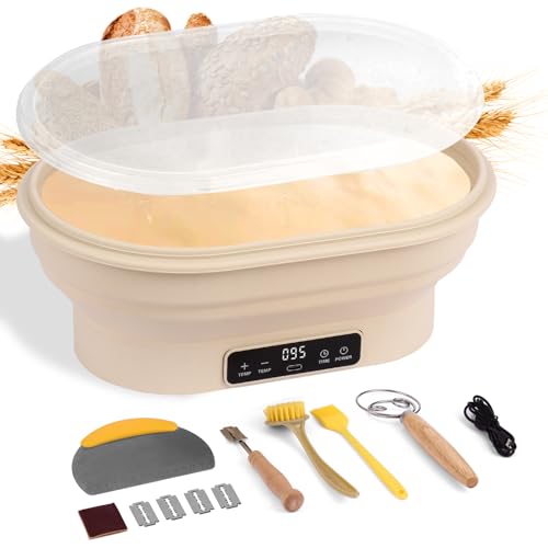 Sandiyago Electric Heating Bread Proofing Basket, 2L Large Capacity Electric Thermostatic...