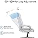 MUZII White Office Chair with Arms, High Back Executive Office Chair Big and Tall, PU Leather Office Desk Chair with Back Support, 360° Swivel Computer Desk Chair for Conference Room