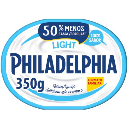 Philadelphia Light Queso Crema el Mismo Sabor con un 50% Menos de Grasa, Tarrina 350 g