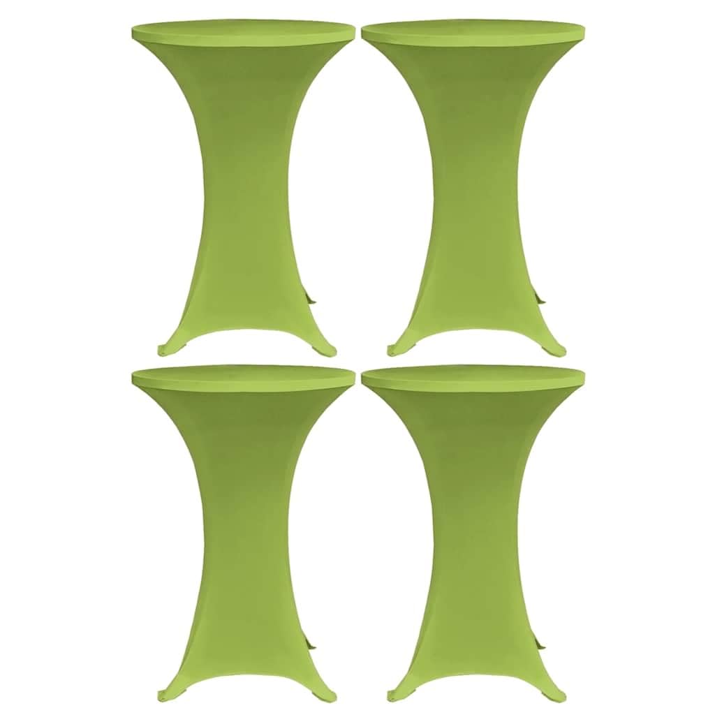 4er Set Stretch Tischhussen für Stehtische 60 cm Durchmesser, Elastische Stehtischhusse für Empfänge, Hochzeiten und Partys, Apfelgrün