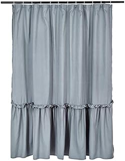 Amazon Basics Ruffled Hem Shower Curtain - 72 Inch, Grey