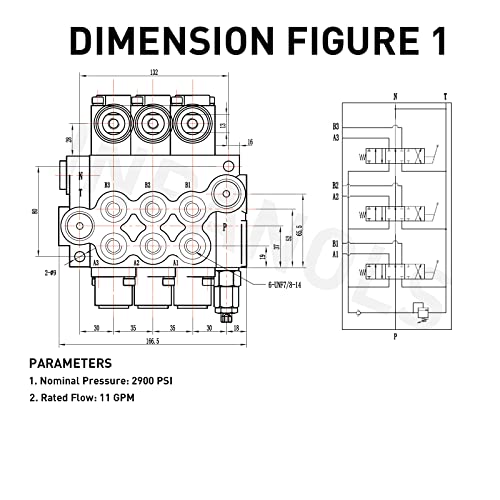 INPANOLS Hydraulic Control Valve with Joystick, 3 Spool 11GPM Hydraulic Directional Valve for Log Splitters, Tractors… - Image 5