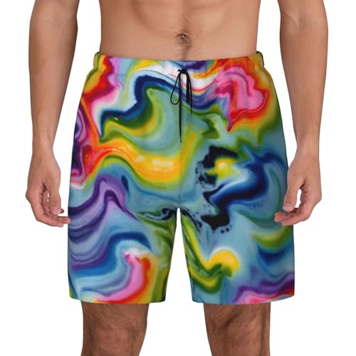 Short de bain léger respirant imprimé tie dye pour le sport de plage