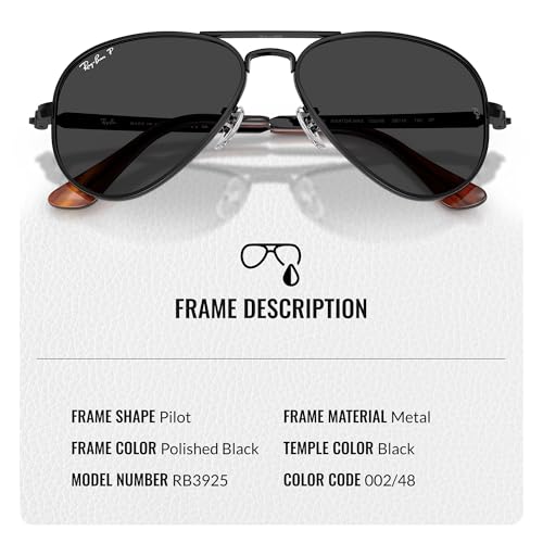 Ray-Ban RB3925 AVIATOR MAX Pilot Shaped Sunglasses for Men & Women with Official RAYBAN Eyewear Kit3