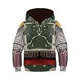 Kids Boys Boba Fett Jacket Hooded Hoodie Sweatshirt Top Pullover Cosplay Costume Kids S