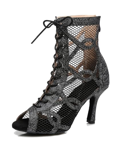 Chaussures à talons pour femme confortables pour danser bottines lacées 37