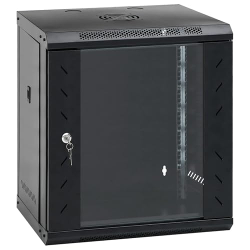 Gabinete de Servidor de Red de Montaje en Pared, gabinete de gabinete en Rack for servidores, for Equipos de TI, Dispositivos A/V(Black/White,530 x 400 x 600 mm)