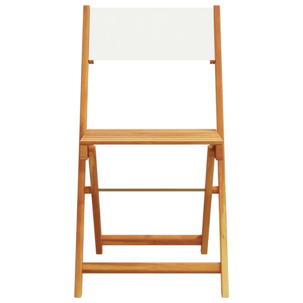 LAPOOH Set da Bistrot 3pz Bianco Crema in Tessuto e Legno Massello,Set Bistrò Veranda,Set Bistrot da Esterno,Set Bistrot da Balcone-3281748