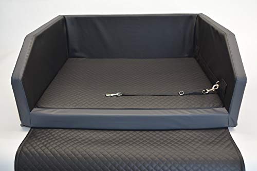 BETTEX comfort & style Autohundebett aus Kunstleder Autoschondecke Kofferraumbox Hundebett Hundebox (100x80, grau)