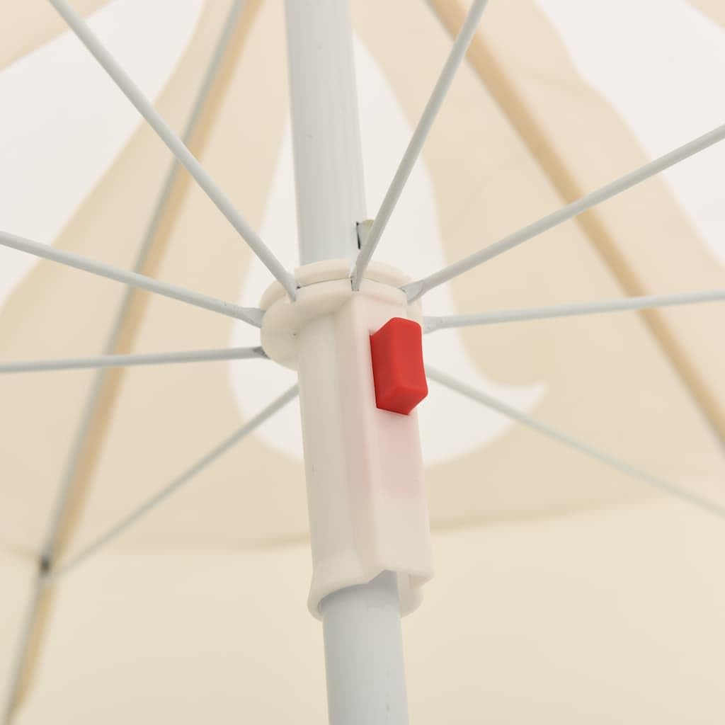 Parasol przeciwsłoneczny ze stalowym masztem, kolor piaskowy, 180 cm, poliester, ochrona przed słońcem, z regulacją wysokości i funkcją przechylania, do ogrodu, na balkon, taras