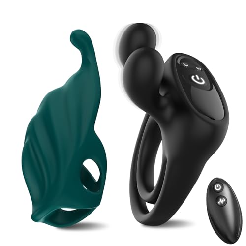 Anillo Vibradorador Pene Clítoris Vibradorador Mujer Juguetes Eróticos Para Pareja Sexuales Vibrador Mando Distancia 2 en 1 Estimulador Prostata Hombre Cock Ring Fundas Para Dedos Juguete Sexual