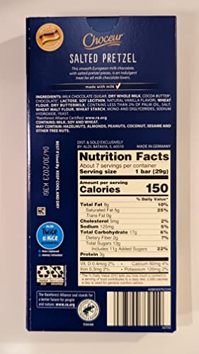 Choceur Smooth & Creamy European Chocolate: Crunchy Salted Caramel, Milk Caramel, Salted Pretzel (Salted Pretzel)