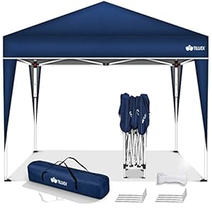 tillvex Paviljoen 3x3m waterdicht | Pop-Up vouwpaviljoen in hoogte verstelbaar | tuintent UV-bescherming 50+ | partytent met tas voor tuin (blauw)