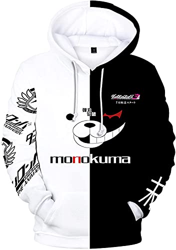 Anime danganronpa monokuma hoodies cosplay black white bear jacke…
