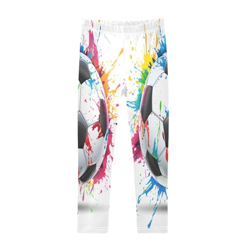 Toddler Girls Leggings Printed Yoga Pants Leggings Watercolor Soccer Ball for Kids