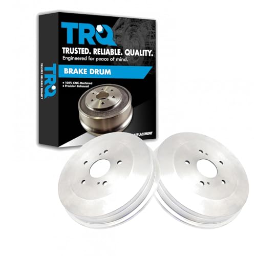 TRQ Rear Brake Drum Pair Set Compatible with 2006-2008 Suzuki Grand Vitara