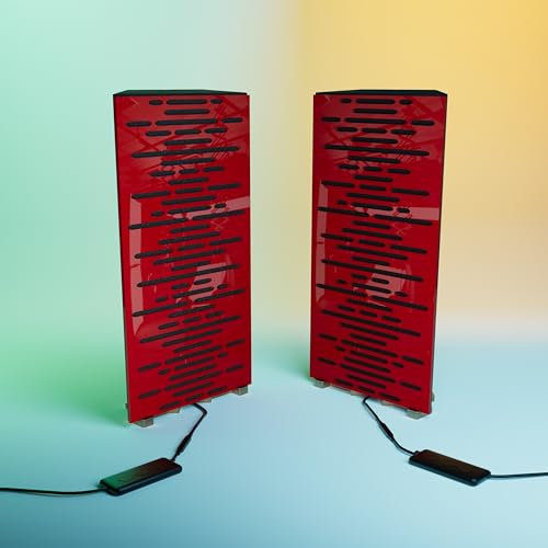 �X���������x�[�X�g���b�v WAVE-mini 2�Z�b�g | ���o�C���f�X�N�g�b�vLED�X�^���h (RGB���C�g�t��) �t�� | �|�b�h�L���X�g�X�^�W�I�E�Q�[�����[���p | �z���E�g�U | �T�C�Y: 23x50x10cm | �F: ���b�h�v���X�`�b�N