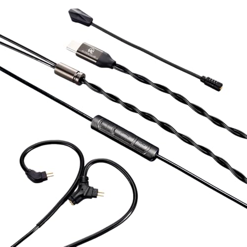 Image of AUDIOCULAR BOOM-X Gaming IEM TypeC Upgrade Cable with Boom Mic, APP Support, Built-in KT02H20P DAC chip (32-Bit /384kHz), 0.78mm 2-Pin, 4N OFC,In-Line Mute & Controls, Esports & FPS Gaming (Black)