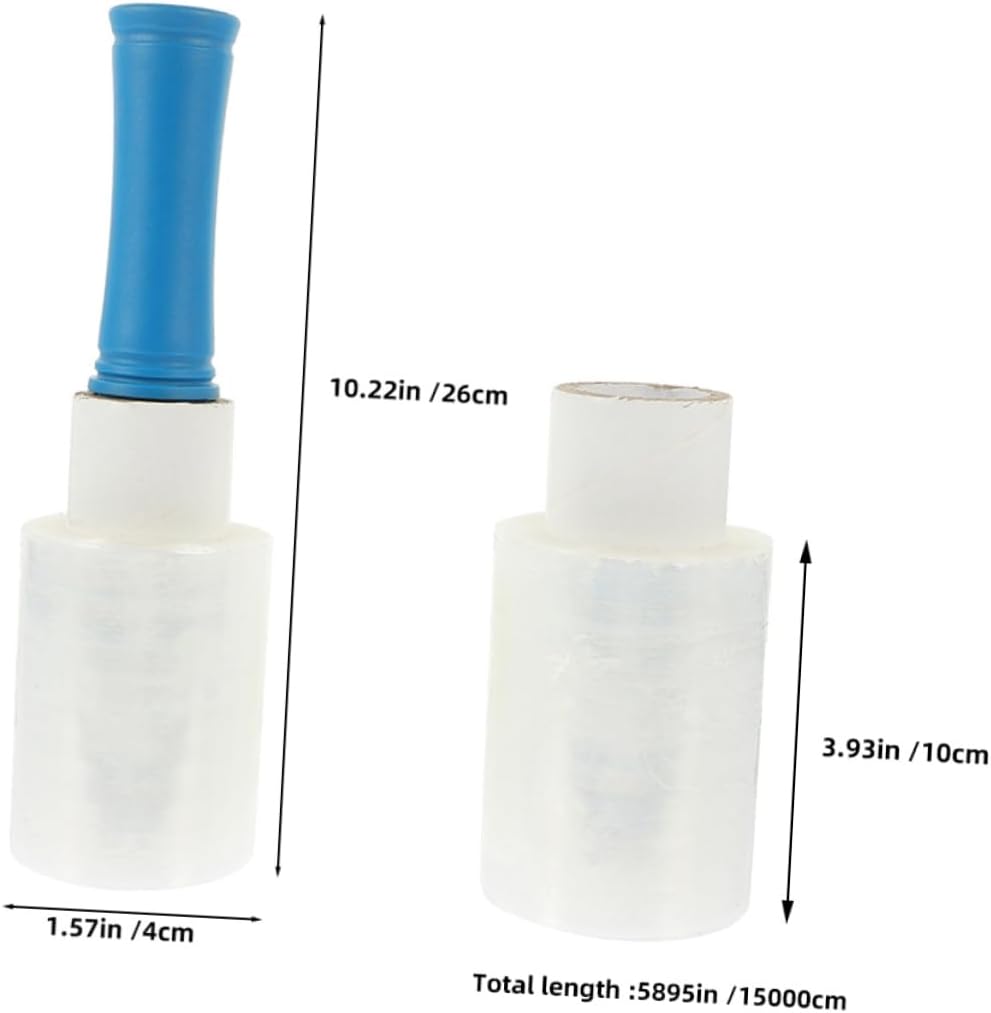 SHOWERORO 1set Mini Stretch Wrap Ergonomic Handle Industrial Strength Packing Film for Moving Furniture Wrapping and Secure Packing