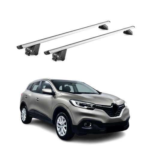 OMAC Dachträger Grundtäger kompatibel mit Renault Kadjar 2015-2022 Aluminium ABE 100kg Silber 2tlg Geschlossene Reling für Fahrradträger, Dachboxen, Skiträger Schwerlast-Abschließbar OMAC Dachträger Grundtäger kompatibel mit Renault Kadjar 2015-2022 Aluminium ABE 100kg Silber 2tlg Geschlossene Reling für Fahrradträger, Dachboxen, Skiträger Schwerlast-Abschließbar