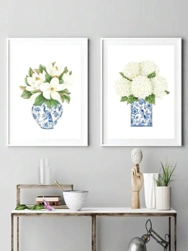 Affiches bleues et blanches sans cadre style chinois 40x60cm