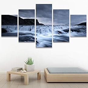 SIGNWIN 5 Panel Canvas Wall Art High Contrast...