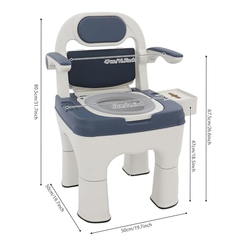Chaise percée de chevet avec couvercle anti-odeurs étanche charge 100kg - 4