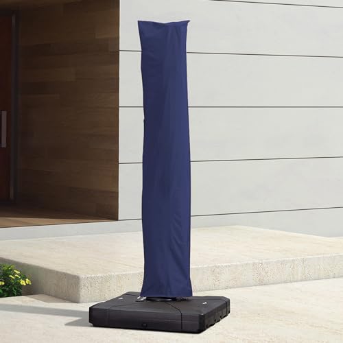 PURPLE LEAF Patio Umbrella Cover Cantilever Outdoor Umbrella Large Cover with Zipper UV Resistant L Size Navy Blue