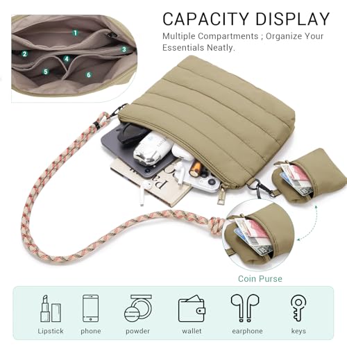 Image of ACUARIO Crossbody Bags for Women - Puffy Tote Bag Purse for Work, Travel, Shoulder Handbag with Small Wallet