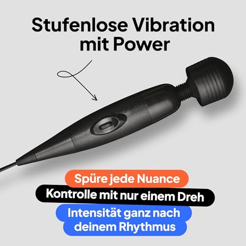 Sinful Massagestab mit Kabel - Vibrator Wand mit Starker Vibration - Massagestab Klitoris Stark – Magic Wand für Frau - Vibrator Mit Kabel – Massagestab für Frauen Sex Sehr Stark - Massage Wand