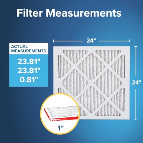 Image of Filtrete 24x24x1 AC Furnace Air Filter, MERV 11, MPR 1000, Micro Allergen Defense, 3-Month Pleated 1-Inch Electrostatic Air Cleaning Filter, 4 Pack (Actual Size 4-Pack 23.69x23.69x0.81 in)