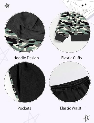 Image of Boys Clothes Fall Winter Outfits Camouflage Long Sleeve Hoodie and Pants 2PC Kids Clothes Boys for 5-14 Years