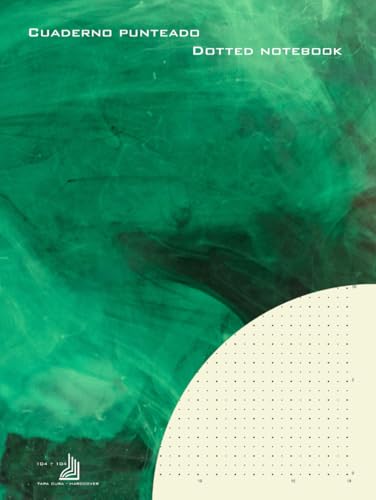 Cuaderno punteado – Dotted notebook: KonKreto. Cuaderno clásico con hojas punteadas. Tapa dura. Color verde clorofila, tamaño A4 21x27 cm, 208 hojas, papel crema 80 gr/m2.