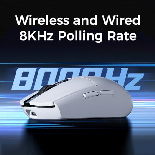 Image of MCHOSE G3 V2 Pro Wireless Gaming Mouse, Symmetrical, PAW 3395, 26K DPI, Tri-Mode Connection, 1K Hz Wired /1K Hz Wireless Polling Rate, 59g Weight, White, 112 Hours Battery Life - G3 V2, White