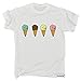 Price comparison product image 4 ICE Creams (XXL - White) New Premium Loose FIT T-Shirt Slogan Funny Clothing Joke Novelty Vintage Retro t Shirt top Men's Girl boy Tee Tshirt Mens Shirts Quotes Graphic tees Unique Designs Australi