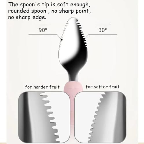 Image of Tony Stark Baby Double Side Head 2 in 1 Silicone Food Spoon, Stainless Steel Fruit Scraper for Baby & Toddler, Fruit Scraping & Feeding Spoons with Travel Case (Multi Color)