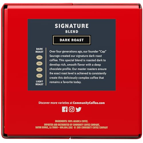 Image of Community Coffee Signature Blend 54 Count Coffee Pods, Dark Roast, Compatible with Keurig 2.0 K-Cup Brewers, Box of 54 Pods