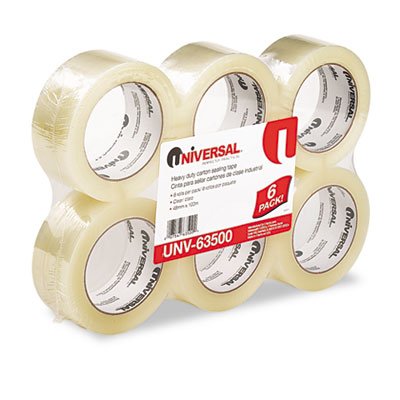 Box Sealing Tape- Clear- 2 in. x 110 yds- 3 in. Core- 6-Box