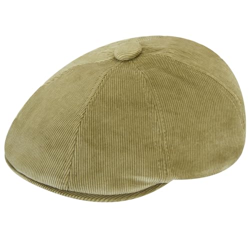 Kangol Herren Cord Hawker Flat Cap Gr. 54, beige