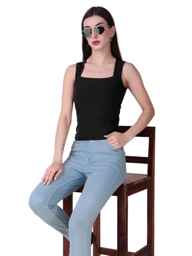 Image of Sizi Women Padded Camisole Workout Top| Tank Top with No Trace,Square Neck Seamless Vest,Elastic Removable Wide Shoulder Strap Camisole