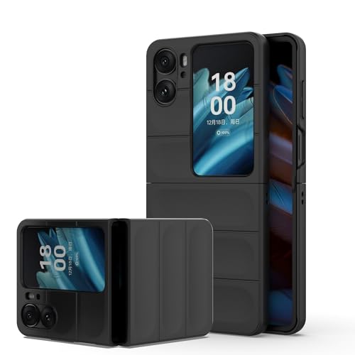 ESTH® Funda Dura de PC para OPPO Find N2 Flip con Antigérmenes, Carcasa Delgada a Prueba de Choques Compatible con Carga Inalámbrica, Agarre Seguro y Cómodo, Negro