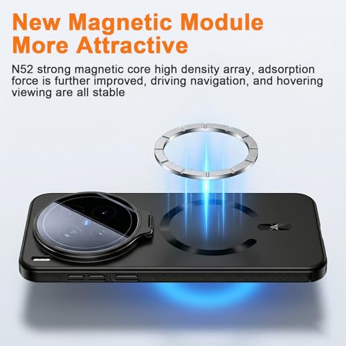 Image of ZORBES Phone Case for Vivo X300 Pro with Magnetic Design, Vivo X300 Pro Back Cover with Camera Lens Protection Folding Kickstand Holder, Slim TPU Cover TPU Bumper Fit for Daily Use