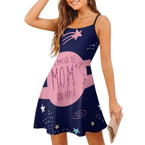 Robe cami imprimé galaxie et étoiles avec bretelles fines amovibles