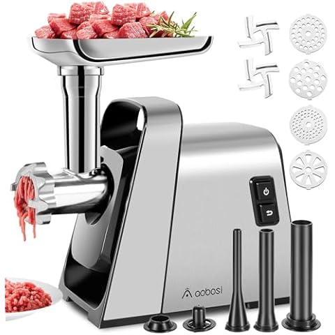 AAOBOSI 3000W Electric Meat Grinder with Accessories Cover