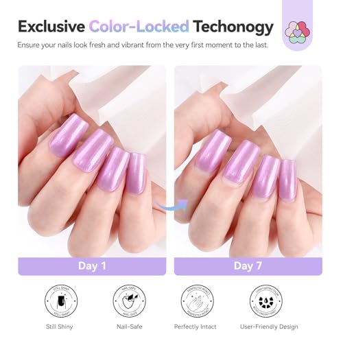 Image of SAVILAND Color Artistry Nail Polish Set : 6 Summer Shimmer Pearl Pink Purple White Mermaid Fingernail Polish, Quick Dry Nail Polish Non Gel Long Lasting DIY Manicure for Finer Toe Nail Art Lover