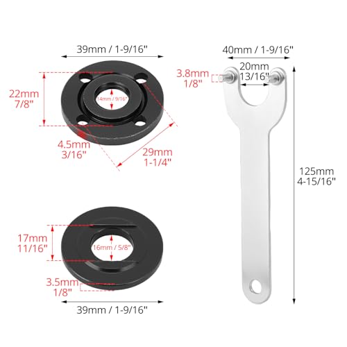 QWORK® Juego de tuercas de brida y llave de brida para amoladoras angulares universales de 125 mm - imagen 2