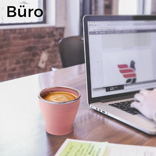 TakeToday Silikon Faltbare Becher 240 ml – Zusammenklappbarer Reisebecher, BPA-frei mit Kunststoff Deckel und wasserdichter Tasche – Trinkbecher-Set für Camping, Outdoor, Marine