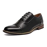 Bruno HOMME MODA ITALY PRINCE Men's Classic Modern Oxford Wingtip Lace Dress Shoes,PRINCE-5-BLACK,11...