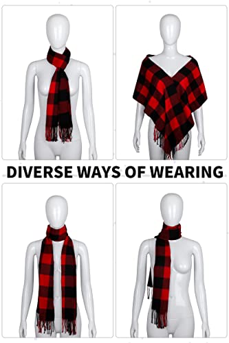 Apoway 3 Pieces Winter Scarf Warm Plaid Large Scarf Lattice Long Shawls and Wraps for Women and Men 6